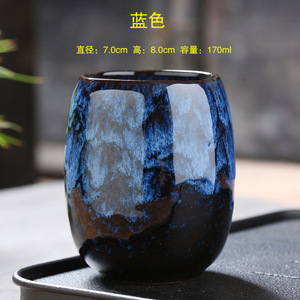 Taza de Cerámica de 170 ml para Degustación de Té, Taza Japonesa con Esmalte Tenmoku, Juego de Té, Taza de Té, Caja de Regalo, Recuerdo - Product Image 5