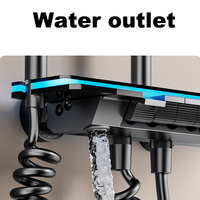 Ensemble de douche à effet pluie noir intelligent avec affichage numérique de la température LED et double sortie haute pression