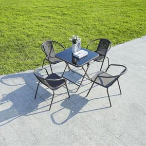 Meubles <span class=keywords><strong>de</strong></span> <span class=keywords><strong>jardin</strong></span> d'extérieur <span class=keywords><strong>pas</strong></span> chers, directement <span class=keywords><strong>de</strong></span> l'usine, ensemble <span class=keywords><strong>de</strong></span> chaises et table en rotin et fer forgé empilables pour les activités <span class=keywords><strong>de</strong></span> plein air - Product Image 2