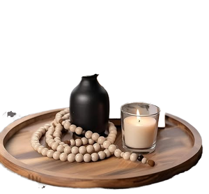 Bandeja Rectangular de Madera de Acacia para una Sola Porción, Decorativa para Cocina, Escritorio, Comedor, Apta para Lavavajillas, Multifuncional para Alimentos - Product Image 1