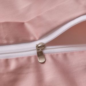 Parure <span class=keywords><strong>de</strong></span> lit haut <span class=keywords><strong>de</strong></span> gamme en coton à fibres longues, 100 fils, drap, taie d'oreiller et <span class=keywords><strong>housse</strong></span> <span class=keywords><strong>de</strong></span> <span class=keywords><strong>couette</strong></span>, couleur unie, pièce unique - Achetez-en une, obtenez une livraison gratuite - Product Image 5