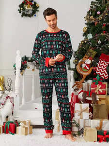 Green Christmas Matching <b>Pajamas</b> a Xmas Winter Sleepwear Bamboo <b>Mens</b> Womens Homewear Loungewear Soft Cotton Modal Pj <b>Sets</b> Xmas - Product Image 2