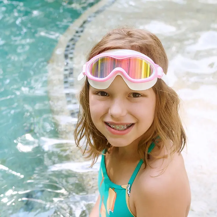 Gafas de natación antiniebla para niños, protección uv, gafas de natación con funda