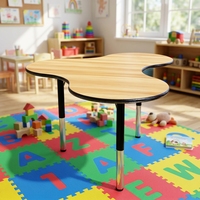 Table d'activités et de collaboration pour étudiants, forme demi-lune, hauteur réglable sur 3 niveaux, idéale pour les étudiants universitaires
