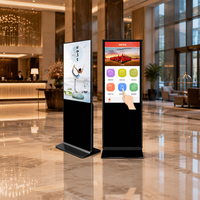 Écran publicitaire commercial interactif WiFi TV Kiosk 55 pouces, Full HD, Quad Core, Android, écran tactile, sur pied