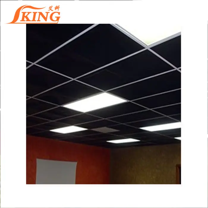 ISOKING 120Kg/m3 fiberglass ceiling tile with black tissue for roof decor