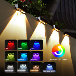 Lampe murale <span class=keywords><strong>solaire</strong></span> 4 LED/2 LED IP65 RGBYW/RGB, étanche, éclairage LED pour <span class=keywords><strong>jardin</strong></span>, décorations pour couloir, <span class=keywords><strong>jardin</strong></span>, cour - Product Image 2