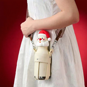 Christmas Santa Claus Water Bottle with Santa <b>Hat</b> Lid Reusable Holiday <b>Drink</b> Bottle for Home School Travel Gift - Product Image 4