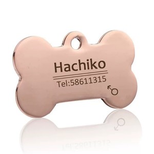 Étiquettes d'identification pour animaux de compagnie en acier inoxydable poli, durables, imperméables et personnalisables, pour chiens et chats, fixation au collier, vente chaude - Product Image 1