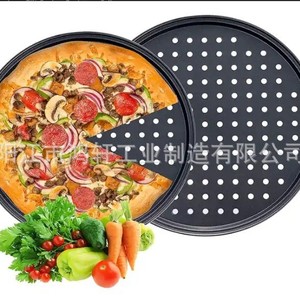 Non-Stick Round <b>Pizza</b> <b>Pan</b> 12-Inch With Holes For Home Baking Iron Material Easy To Unmold - Product Image 4