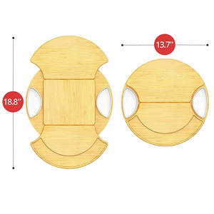 Tabua De Carne Bambu Servir Corte Maderia Para Churrasco Cortar Came Petiscos Planche à pizza en bois avec coupe-pizza - Product Image 5