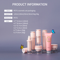 Ensemble d'emballages pour soins de la peau rose 120 ml |   Flacons pompe sans air et pots à crème, contenants cosmétiques OEM ODM pour lotion et sérum