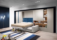 Canapés modernes en bois personnalisés lits de luxe cadre de lit queen size drap pliant lit escamotable double design escamotable