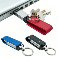 Porte-clés en cuir avec clé USB 2.0, 4 Go, 8 Go, 16 Go, 32 Go, logo personnalisé, clé USB promotionnelle