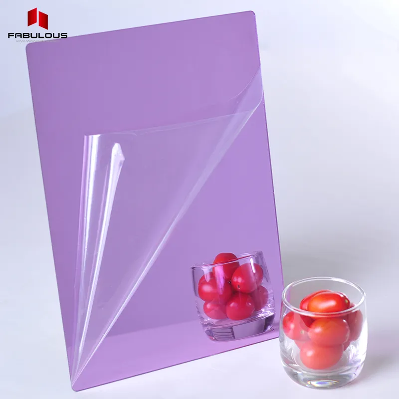 Lembar Violet reflektif tinggi menakjubkan Harga Murah 1mm lembar akrilik tipis 4x8 lembar plastik akrilik cermin