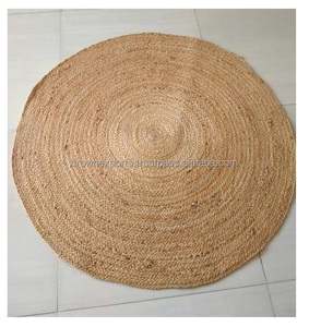 Beautiful Round Shape Natural Jute Rug Carpet Border Designed for Living Room Wedding Hotel Lobby Prayer Beach Area - Product Image 2