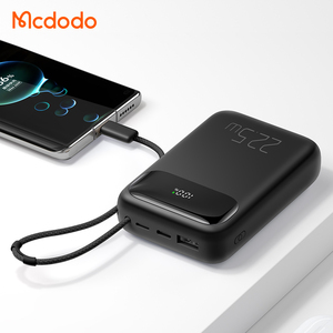 Banco de Energía Portátil con Cable USB C, 10000 mAh, 22.5 W, Pd 20 W, Pantalla Digital, Cable Integrado, Compatible con VOOC, AFC, SCP, FCP, PD - Product Image 3