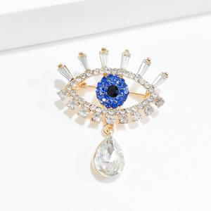 Pin Metálico Elegante con Ojo de Diablo y Diamante Azul, Pin de Estrás Exquisito para Mochila, Regalo para Mujer - Product Image 3