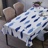 Nappe de table multicolore de luxe RNPT Platinum à imprimé poisson, fournitures de restaurant, nappes de table en PVC, nettoyage facile / lavage à sec, Rec