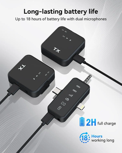 Mikrofon <span class=keywords><strong>Lavalier</strong></span> nirkabel portabel, mikrofon USB C Plug bermain dengan kaca depan untuk perangkat tipe C, merekam Video Streaming langsung - Product Image 3