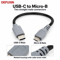 Kabel DEFUXIN USB C ke Micro USB 25cm Tipe-C Male ke Micro B Male OTG Adaptor Pengisian Daya dan Data untuk Ponsel Android