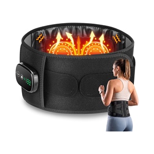 Cordless Hot Compress Lower <b>Back</b> Massage <b>Belt</b> <b>Pain</b> Relief Heating Vibration Waist Massager with Lumbar <b>Support</b> - Product Image 1