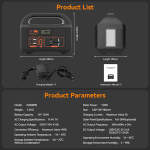 Chất Lượng Cao Xách Tay 220V 150W Trạm Điện Cho Cắm Trại Ngoài Trời Khẩn Cấp Pin Dự Phòng Năng Lượng Mặt Trời Máy Phát Điện - Product Image 5