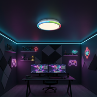 Plafonnier LED intelligent WiFi Tuya 24W RGBCW, moderne, à commande vocale via Alexa/Google pour salon - Vente Flash