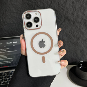 เคสแข็งใสแบบมินิมอลพร้อมแม่เหล็ก  ผิวสัมผัสเย็นสบาย  ความคมชัดระดับ HD สำหรับโทรศัพท์มือถือรุ่น 13 15 16 17 Pro - Product Image 5
