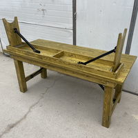 Table de ferme Q-80 en bois massif, style rétro campagnard, pliable et peu encombrante, pour événements et fêtes aux États-Unis et au Canada