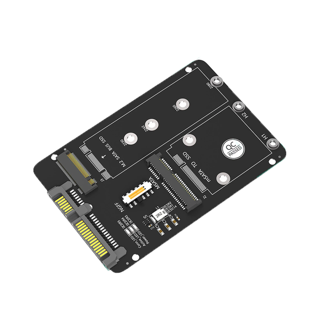 M.2 NGFF/MSATA to SATA3 2-in-1 SSD Solid-state Drive 2.5-inch Hard Drive Enclosure Adapter Card