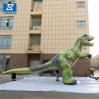 Tyrannosaurus Rex gonflable géant vert pour la décoration publicitaire sur le thème du Jurassic