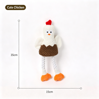 Juguetes de peluche Pawstar con textura de gofre para perros, con cuerda de algodón, chirriantes, interactivos, con forma de elefante y pollo, para cachorros, para la dentición, al por mayor