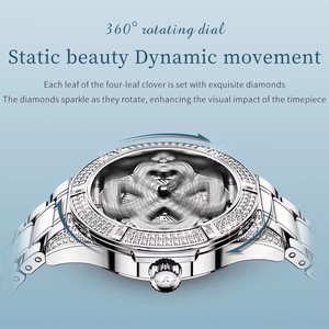 Reloj OUPINKE 3279 para Mujer, Reloj de Cuarzo de Lujo con Diamantes, Importado de Suiza, Elegante Reloj de Mujer con Cerámica Giratoria en Oro Rosa - Product Image 6