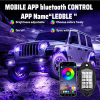 Lumière LED de châssis pour pare-chocs de voiture, RVB 7 couleurs, lampe décorative d'ambiance, contrôle par application Bluetooth, étanche