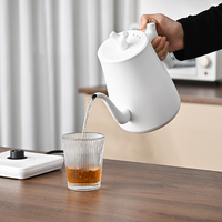 Bouilloire électrique à col de cygne en acier inoxydable 304 pour café et eau, avec bec fin pour café à verser à la main