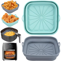 Moule de cuisson carré pliable pour friteuse à air, réutilisable, sans huile, accessoires de cuisine, pot en silicone pour friteuse à air