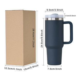 Gobelet isotherme en acier inoxydable H2.0 de 40 oz avec logo personnalisé, tasse à café de voyage de 30 oz avec poignée - Product Image 5
