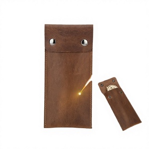 Leather <b>Watch</b> Storage <b>Case</b> Crazy Horse Design Snap Button Closure Portable High-End Luxury <b>Watch</b> for - Product Image 4