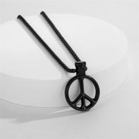 Collar de Acero Inoxidable con Símbolo de Paz Sin Guerra para Hombre, Elegante y Moderno, Ideal para Bodas