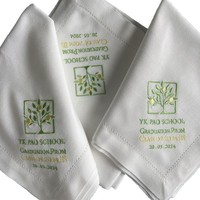 Serviettes personnalisées avec logo brodé, serviettes de table en coton personnalisées pour hôtel, restaurant, mariage, événement, promotion de marque