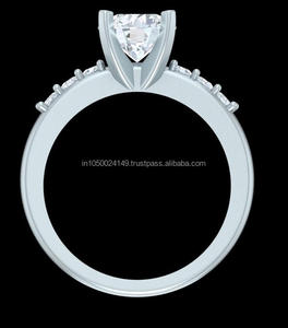 Bague solitaire en diamant de laboratoire de coupe ronde Simple élégant cadeau de fiançailles et d'anniversaire en or pour elle pour le mariage - Product Image 3