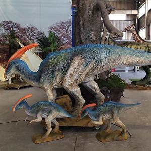 Figura de dinosaurio de tamaño real para decoración <span class=keywords><strong>Jurassic</strong></span> <span class=keywords><strong>World</strong></span>, estatua de <span class=keywords><strong>Dinosaurios</strong></span> animatrónicos, sombrilla con 2 bebés <span class=keywords><strong>pequeños</strong></span> - Product Image 6