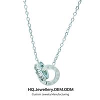 Collar de Eslabones Entrelazados para Hombre, Chapado en Acero Inoxidable Resistente al Deslustre, con Cierre con Acentos de Circonita Cúbica 5A, Lujo Discreto, Hipoalergénico