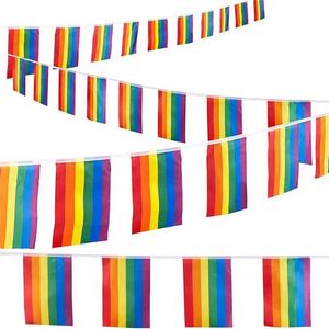 Lgbt Gay Rainbow Polyester Pride String <b>Flag</b> for Festival Party Celebration Decoration - Product Image 3
