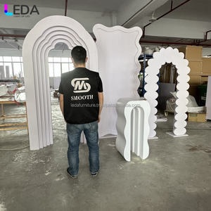 ฉากหลังงานแต่งงาน LEDA ผนังดอกไม้ประดิษฐ์จากผ้าไหมสีขาวสำหรับงานแต่งงาน - Product Image 3