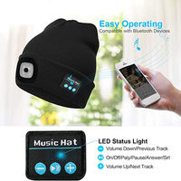 Casque sans fil intelligent Bluetooth 5.0, tricot Musical, bonnet lumineux led, haut-parleur, chapeau, haut-parleur