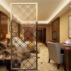 Biombo Decorativo Dorado Brillante para Hotel, Separador de Habitaciones de Acero Inoxidable - Product Image 3