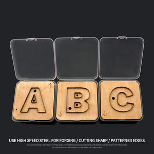 Troqueles de Perforación de Flores de Cabeza Corta con Tabla de Madera, <span class=keywords><strong>26</strong></span> Letras y Números, Herramientas de Perforación para Manualidades en Cuero - Product Image 3