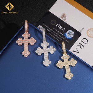 Wholesale Fashion Hip Hop Style Ice Out VVS Moissanite <b>Cross</b> Pendant 925 Sterling Silver Pass Diamond Tester <b>Jewelry</b> with GRA - Product Image 3